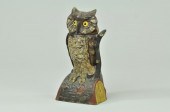 OWL TURNS HEAD MECHANICAL BANK