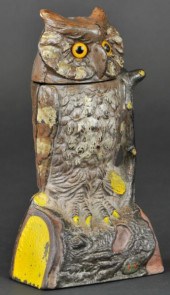OWL TURNS HEAD MECHANICAL BANK