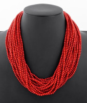 OXBLOOD CORAL MULTI STRAND 14K