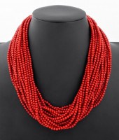 OXBLOOD CORAL MULTI STRAND 14K