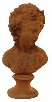 OXIDIZED CAST IRON BUST OF A B