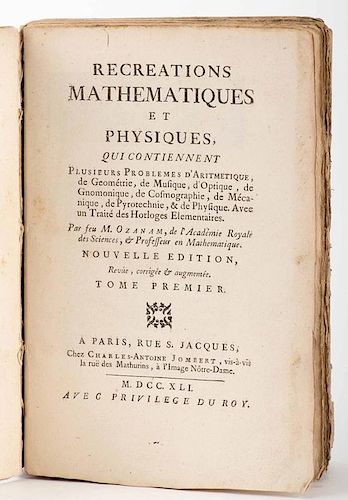 OZANAM, JACQUES. RECREATIONS