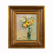 P. BOUDET "ANEMONES AU POT VER