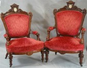 P carved walnut Renaissance Re