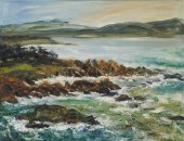 P. FINELLI, COASTAL SCENE, OIL