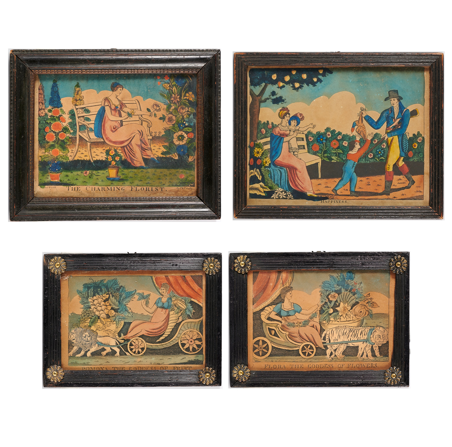 P. GALLY, (4) HAND-COLORED