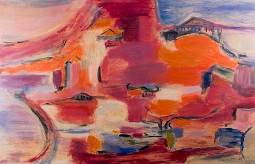 P. GRUNBLATT ABSTRACT OIL ON
