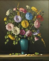 P. KRAMER, STILL LIFE OF FLOWE