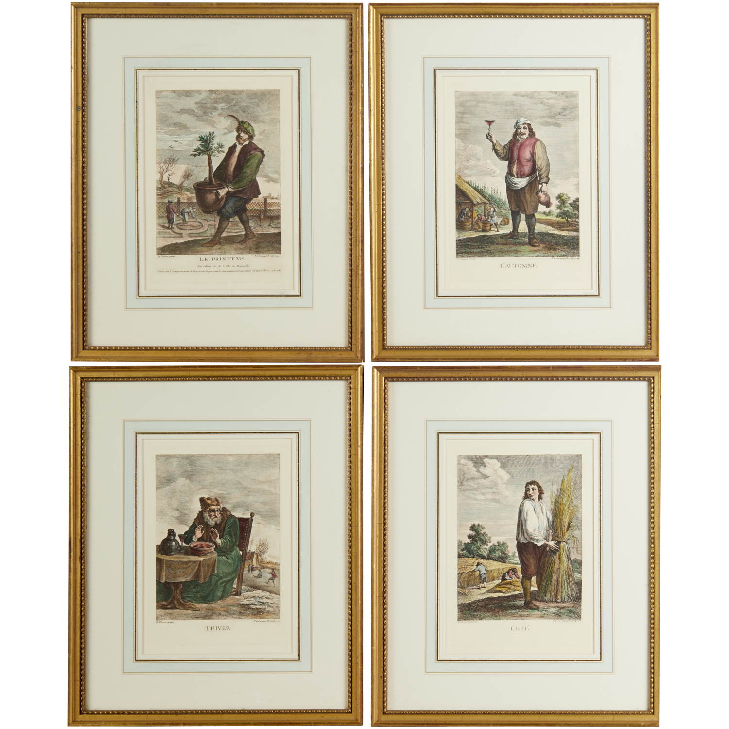 P. L. SURUGUE, (4) HAND-COLORED