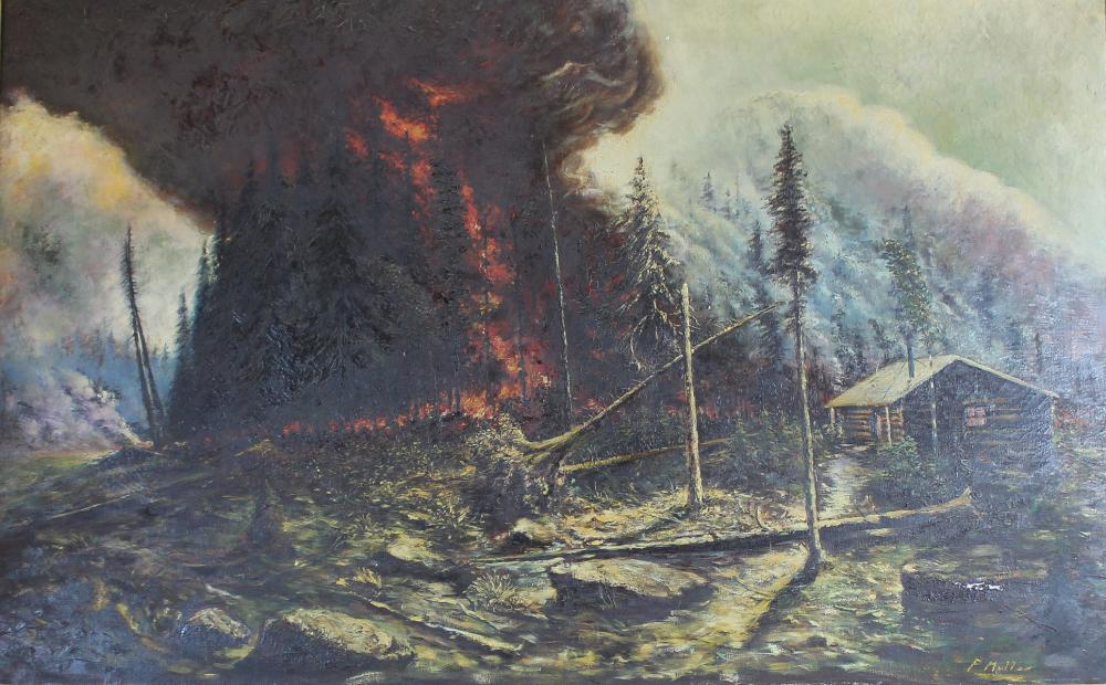 P. MULLER OIL ON CANVAS, FOREST