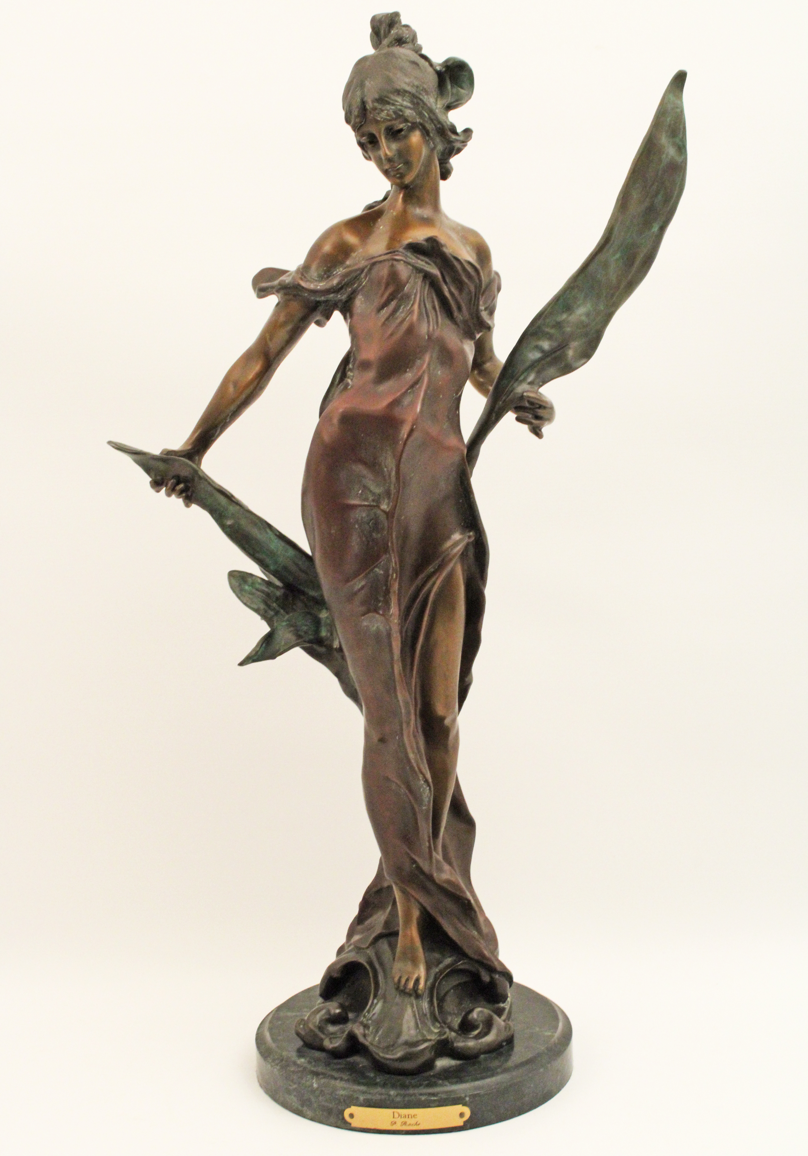 P. ROCHE,  POLYCHROME BRONZE FIGURE