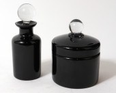 P. V. FRANCE BLACK GLASS VANIT