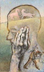 P. ZEPPELINSKY SURREALIST OIL