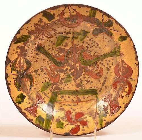 PA 18TH CENTURY SGRAFFITO REDWARE