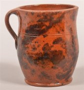PA 19TH CENT. REDWARE APPLE BU