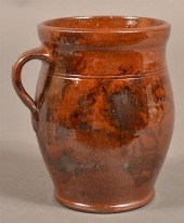 PA 19TH CENTURY REDWARE APPLE