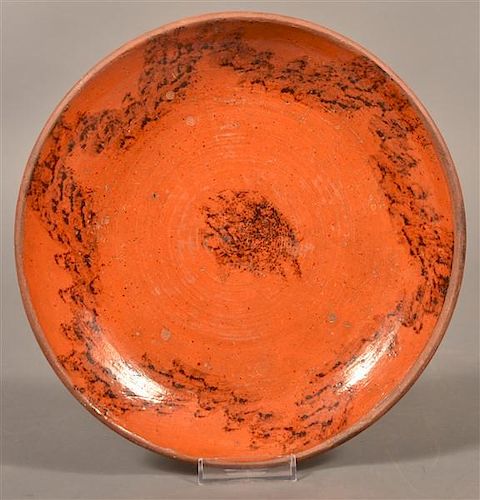 PA 19TH CENTURY REDWARE PLATE