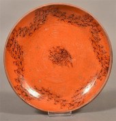 PA 19TH CENTURY REDWARE PLATE