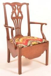 PA CHIPPENDALE WALNUT ARMCHAIR