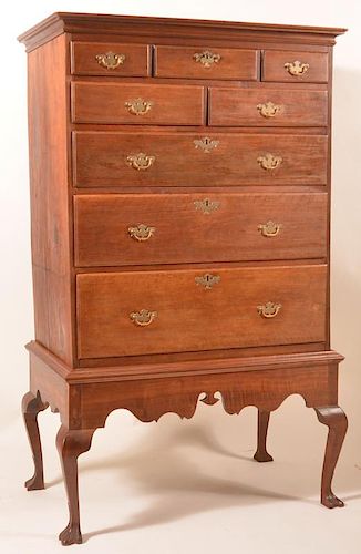 PA CHIPPENDALE WALNUT CHEST ON