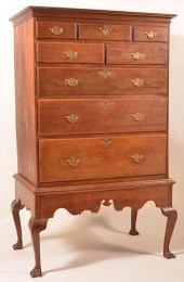 PA CHIPPENDALE WALNUT CHEST ON