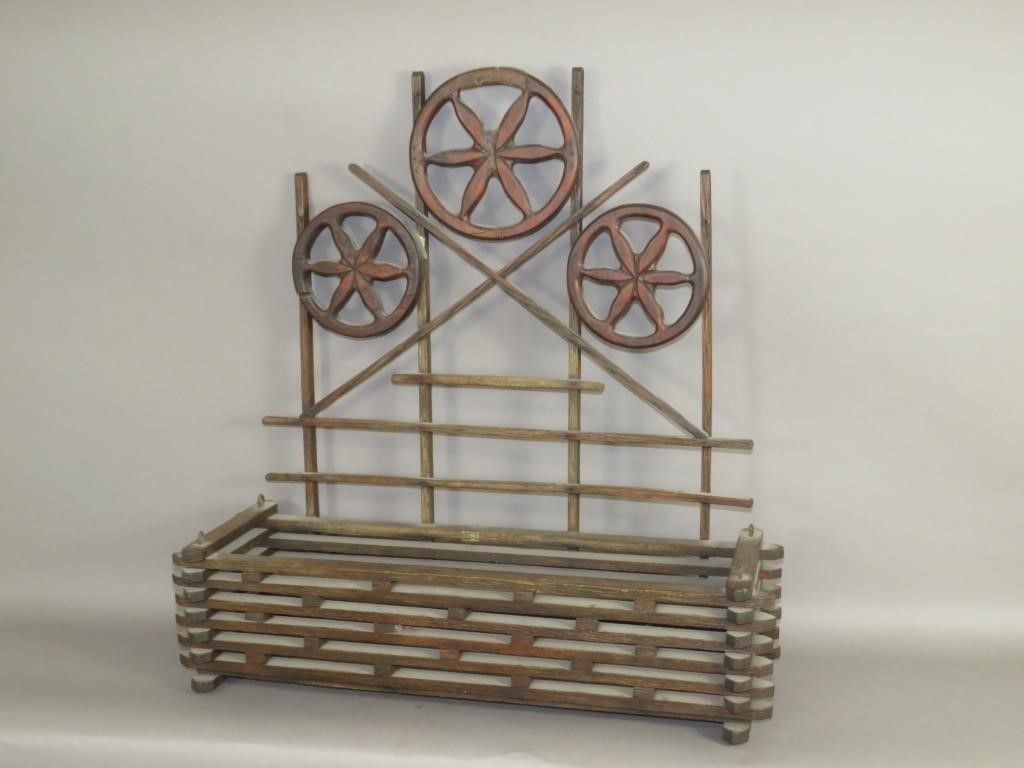 PA GERMAN MOTIF WOODEN PLANTER TRAY