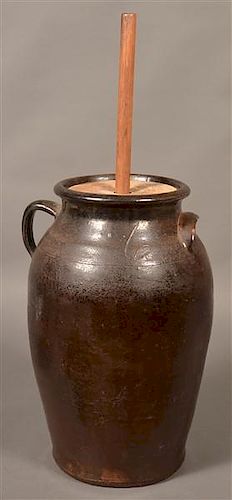 PA GLAZED REDWARE SIX GALLON BUTTER