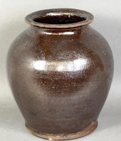 PA MANGANESE GLAZED REDWARE OV