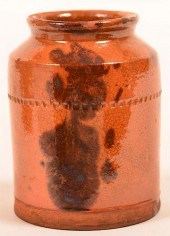 PA MOTTLE GLAZED REDWARE SMALL