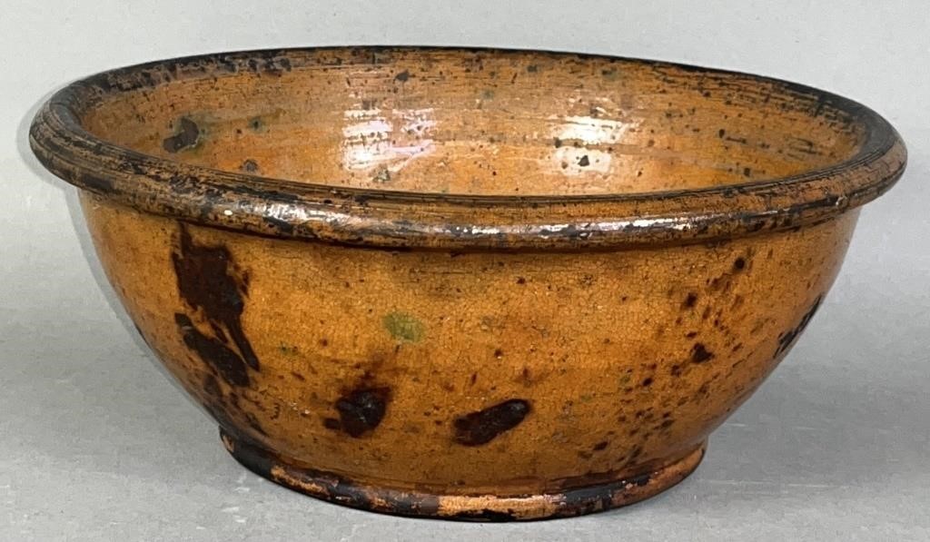 PA REDWARE BOWL CA. 1870; WITH A