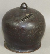 PA REDWARE DOME BANKca. 1880;