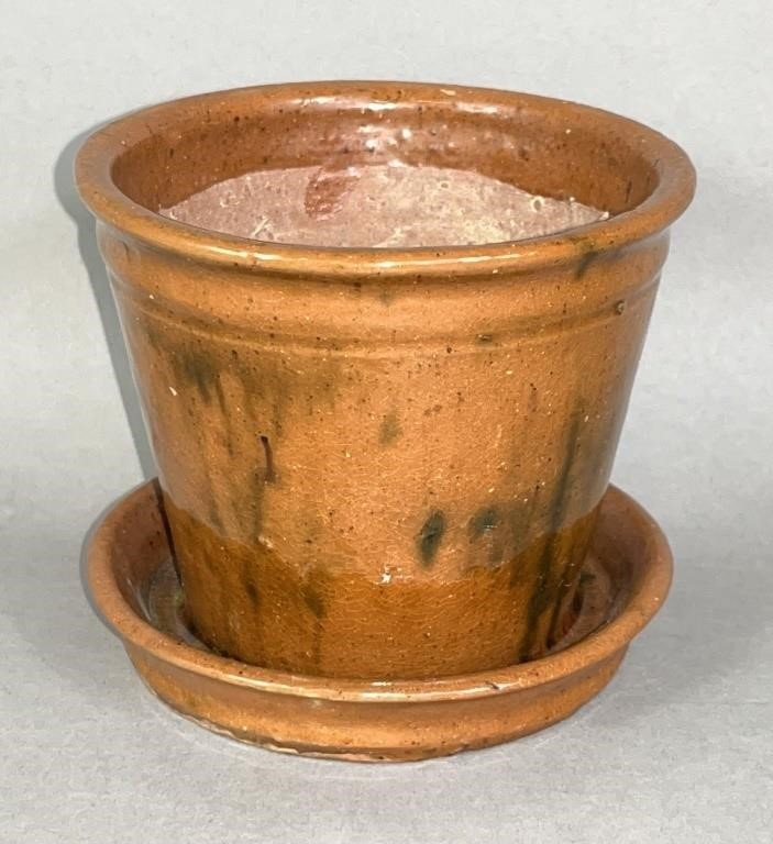 PA REDWARE FLOWER POT CA. 1875;
