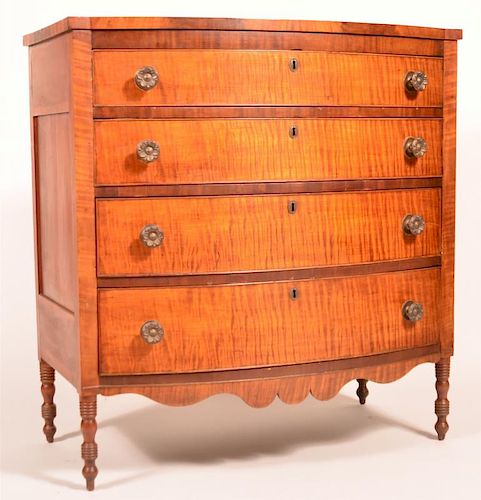 PA SHERATON BOW FRONT CHEST OF