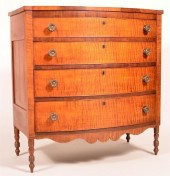 PA SHERATON BOW FRONT CHEST OF