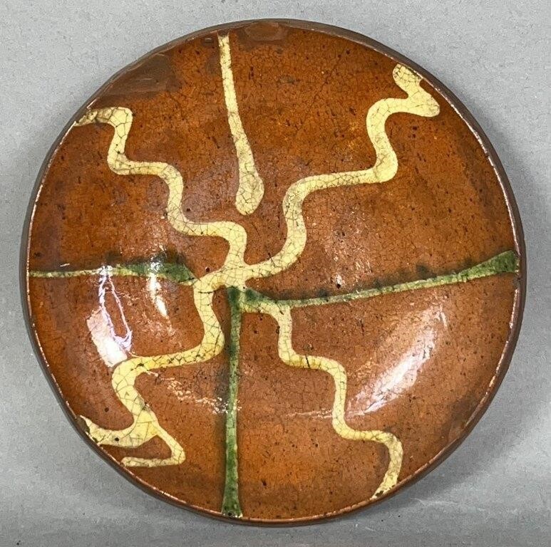 PA SLIPWARE PLATE CA. 1880; WITH