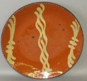 PA SLIPWARE PLATEca. 1850; PA