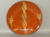 PA SLIPWARE PLATEca. 1850; PA