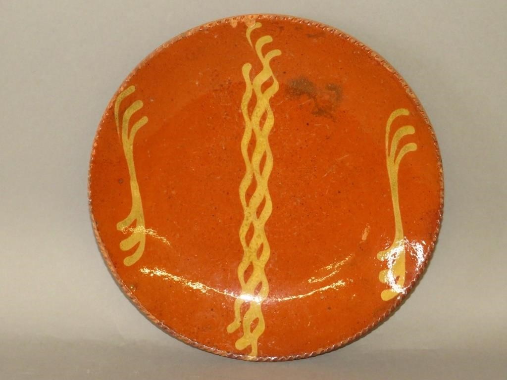 PA SLIPWARE PLATEca. 1870; PA