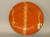 PA SLIPWARE PLATEca. 1870; PA