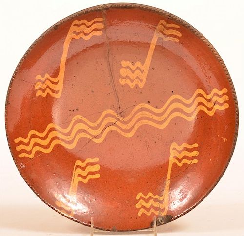PA YELLOW SLIP DECORATED REDWARE