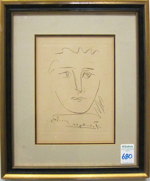 PABLO PICASSO ETCHING ON PAPER