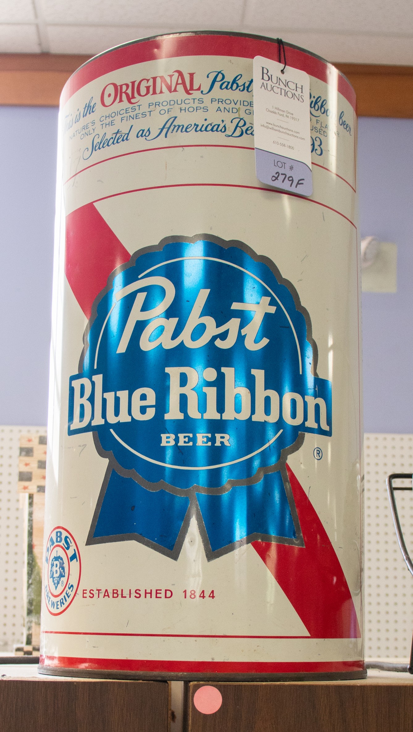 Pabst Blue Ribbon beer tin