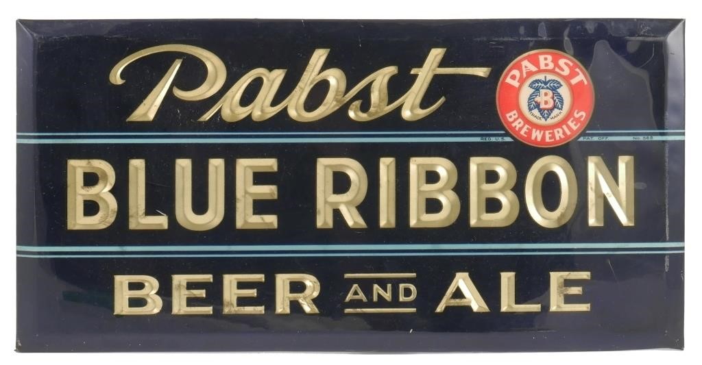 PABST BLUE RIBBON BEER TIN LITHO