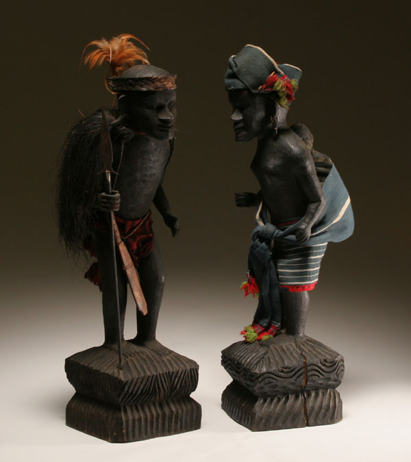 Pacific hand carved male and female
