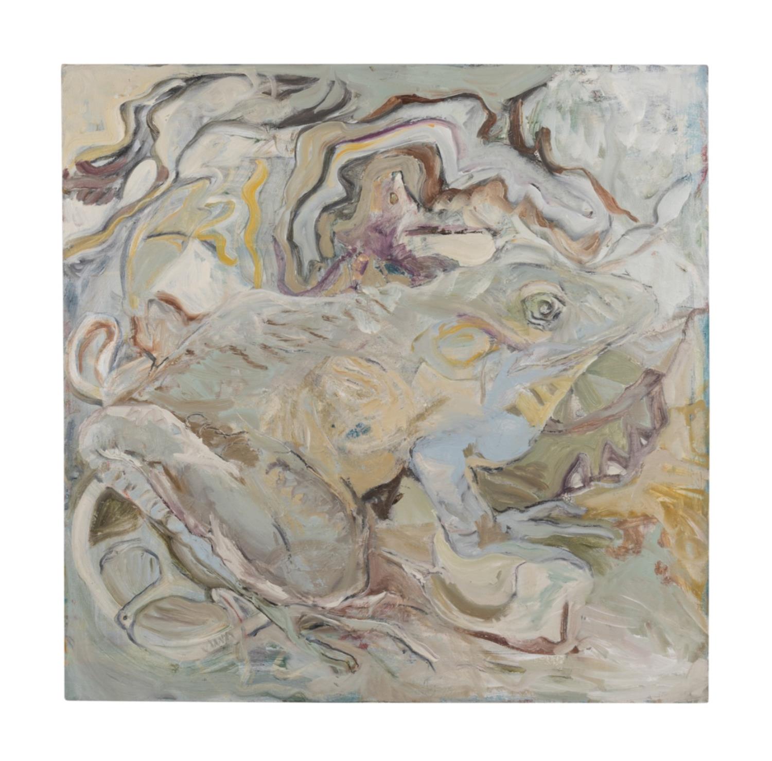 PAIGE HARVEY, FROG ABSTRACT, OIL ON