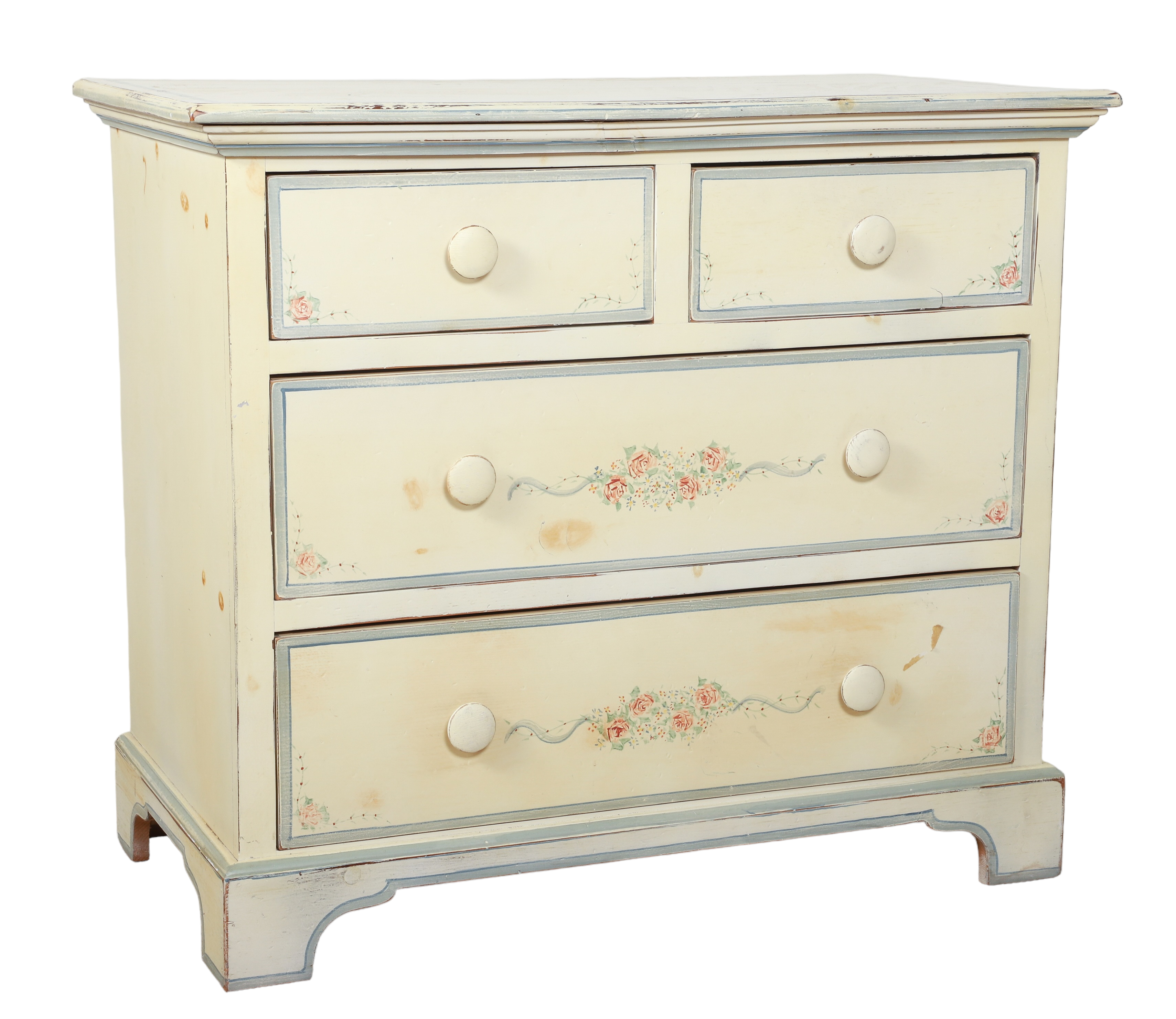 Paint decorated chest of drawers,