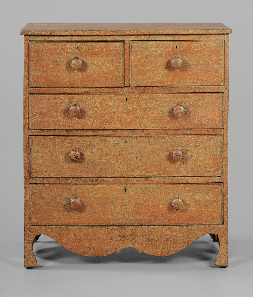 Paint-Decorated Five-Drawer Ch