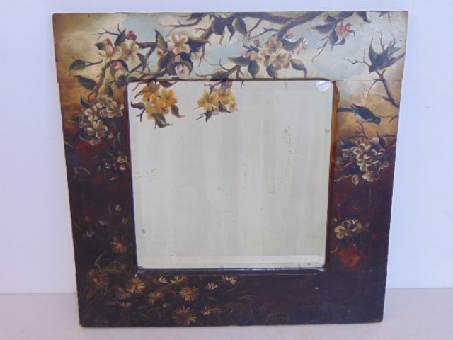 PAINT DECORATED FRAMED MIRROR,