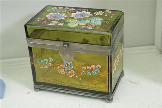 PAINT DECORATED GLASS DRESSER