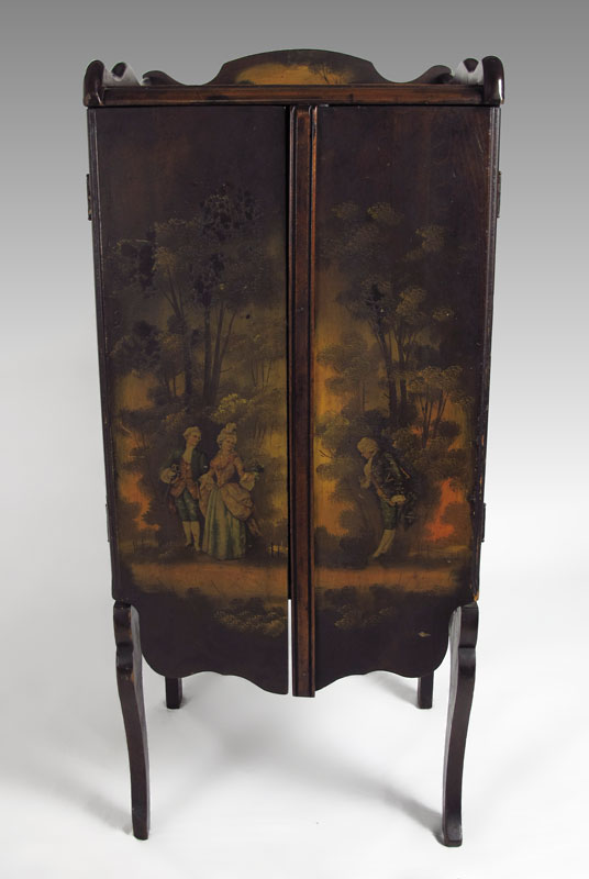PAINT DECORATED MUSIC CABINET: